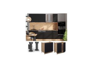 4066731456819 - Spülenunterschrank Fame-Line Eiche Schwarz gestreift 80 cm mit Arbeitsplatte Anthrazit 4066731456819 - Spülenunterschrank Fame-Line Eiche Schwarz gestreift 80 cm mit Arbeitsplatte Anthrazit