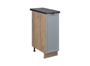 4066731457359 - Apothekerunterschrank Fame-Line Eiche Hellblau-Grau gerahmt 30 cm mit Arbeitsplatte Anthrazit 4066731457359 - Apothekerunterschrank Fame-Line Eiche Hellblau-Grau gerahmt 30 cm mit Arbeitsplatte Anthrazit