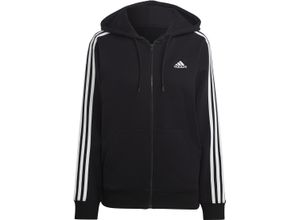 4066752391359 - adidas W 3 Stripes French Terry Full-Zip Reagular Hoodie Damen (Schwarz L ) Lifestylebekleidung