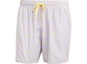 4066757309656 - adidas Badeshorts Gummibund Wellen-Print für Herren gelb L