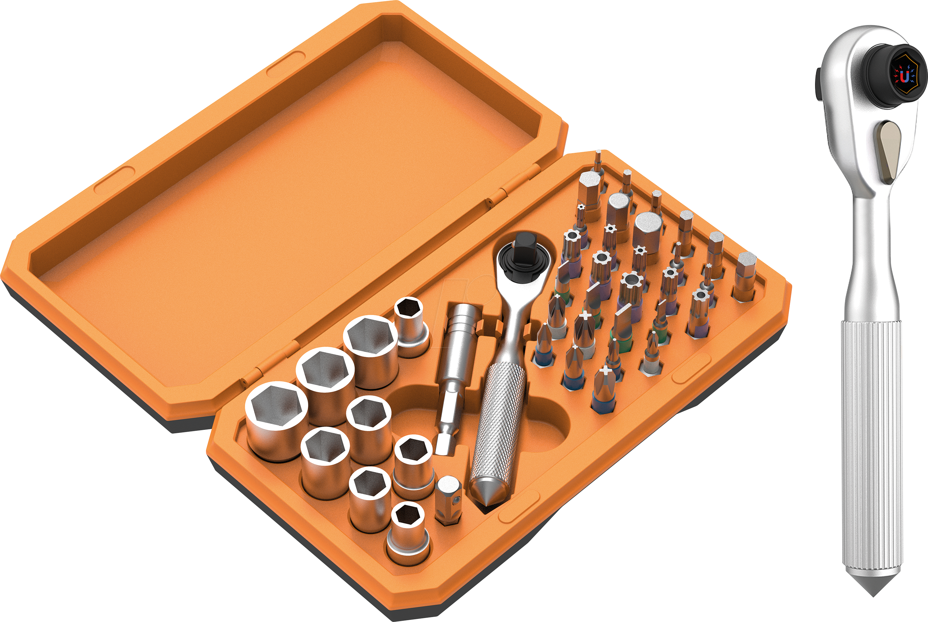 4066857003720 - KM TOOL-005 - Ratschenset 42-Teile ua 30x Bits und 9x Steckschlüssel