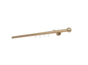 4066866103480 - Gardinenstange MYDECO 20mm Ball Wandträger 65 cm Gardinenstangen Gr L 170 cm 1 läufig grau (messingfarben) Gardinenstangen Wandmontage