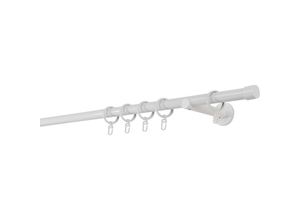 4066866113113 - Ondeco - Gardinenstange auf Maß 20mm Cap 1-lauf Vorhangstange Wandträger 12cm Stilgarnitur mit Ringen für Vorhänge - Weiß - 190cm 4066866113113 - Ondeco - Gardinenstange auf Maß 20mm Cap 1-lauf Vorhangstange Wandträger 12cm Stilgarnitur mit Ringen für Vorhänge - Weiß - 190cm