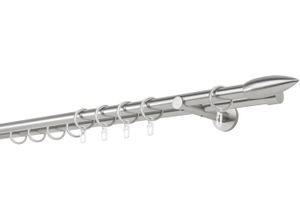 4066866132718 - Gardinenstange MYDECO 20mm Cardo Wandträger 12 cm Gardinenstangen Gr L 260 cm 2 läufig silberfarben (edelstahlfarben) Gardinenstangen Wandmontage