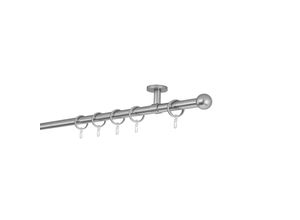 4066866158800 - 20mm1-läufigRohrDeckenträger classicEndstück ball Größe 310cm Farbvariante Edelstahl-Optik