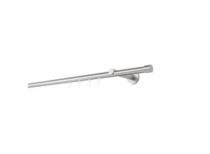 4066866173803 - Ondeco - Gardinenstange auf Maß Innenlauf 20mm Cap 1-lauf Vorhangstange Wandträger 12cm Stilgarnitur Gleiter für Vorhänge - Edelstahl-Optik - 120cm