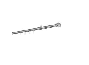 4066866196611 - Ondeco - Gardinenstange auf Maß Innenlauf 20mm Ball 1-lauf Vorhangstange Deckenträger 15cm Stilgarnitur mit Gleiter für Vorhänge - Edelstahl-Optik