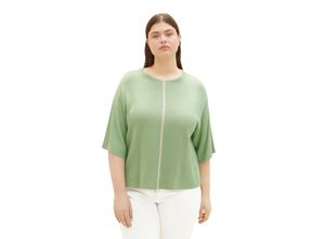 4066887097515 - Große Größen Halbarm-Pullover mit Kontraststreifen mint Gr44