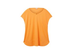 4066887119408 - Große Größen Shirt mit weitem Ausschnitt aus Viskose orange Gr52