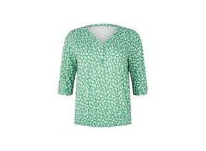 4066887121838 - Große Größen Shirt in Crinkle-Optik mit floralem Alloverprint grün bedruckt Gr52