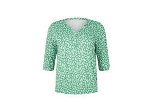 4066887121869 - Große Größen Shirt in Crinkle-Optik mit floralem Alloverprint grün bedruckt Gr50