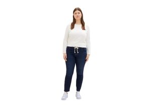 4066887195211 - Große Größen Schmale Jeans mit Kordel am Bund blue Denim Gr54