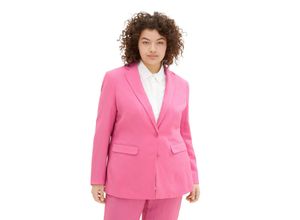 4066887466465 - Große Größen Blazer mit tiefem Reverskragen im Leinen-Mix pink Gr54