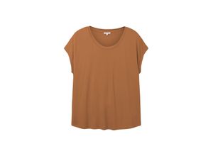 4066887718083 - Große Größen Shirt aus Viskose-Mix mit tiefem Rundhalsausschnitt braun Gr52