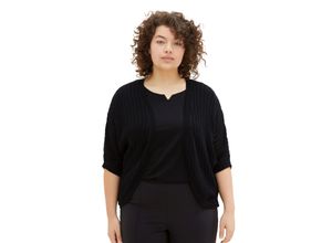 4066887720055 - Große Größen Verschlussloser Cardigan mit 3 4-Arm schwarz Gr48