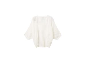 4066887808760 - Große Größen Verschlussloser Cardigan mit 3 4-Arm weiß Gr46