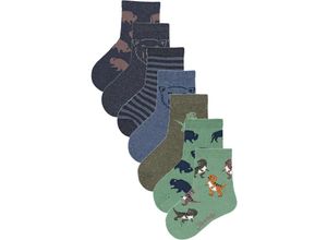 4066891108474 - - Socken ANIMALS 7er-Pack in blau meliert Gr22