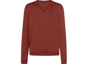 4066903216289 - MAERZ MUENCHEN Wollpullover atmungsaktiv V-Ausschnitt für Herren rot 58