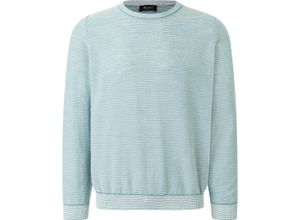 4066903312363 - MAERZ MUENCHEN Pullover Leinenanteil Strukturen-Optik für Herren blau 50