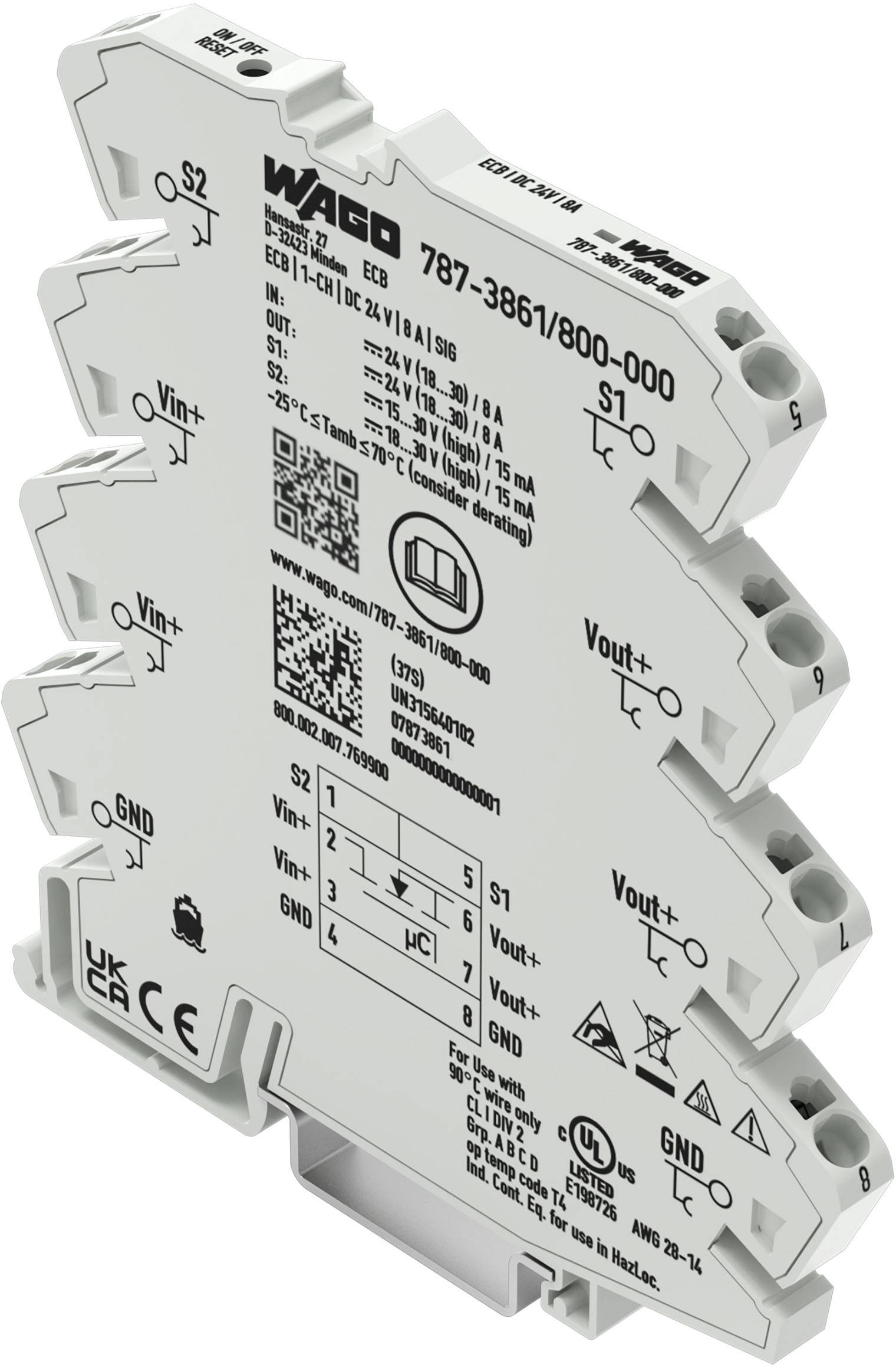 4066966363395 - WAGO 787-3861 800-000 Elektronischer Schutzschalter1-kanalig