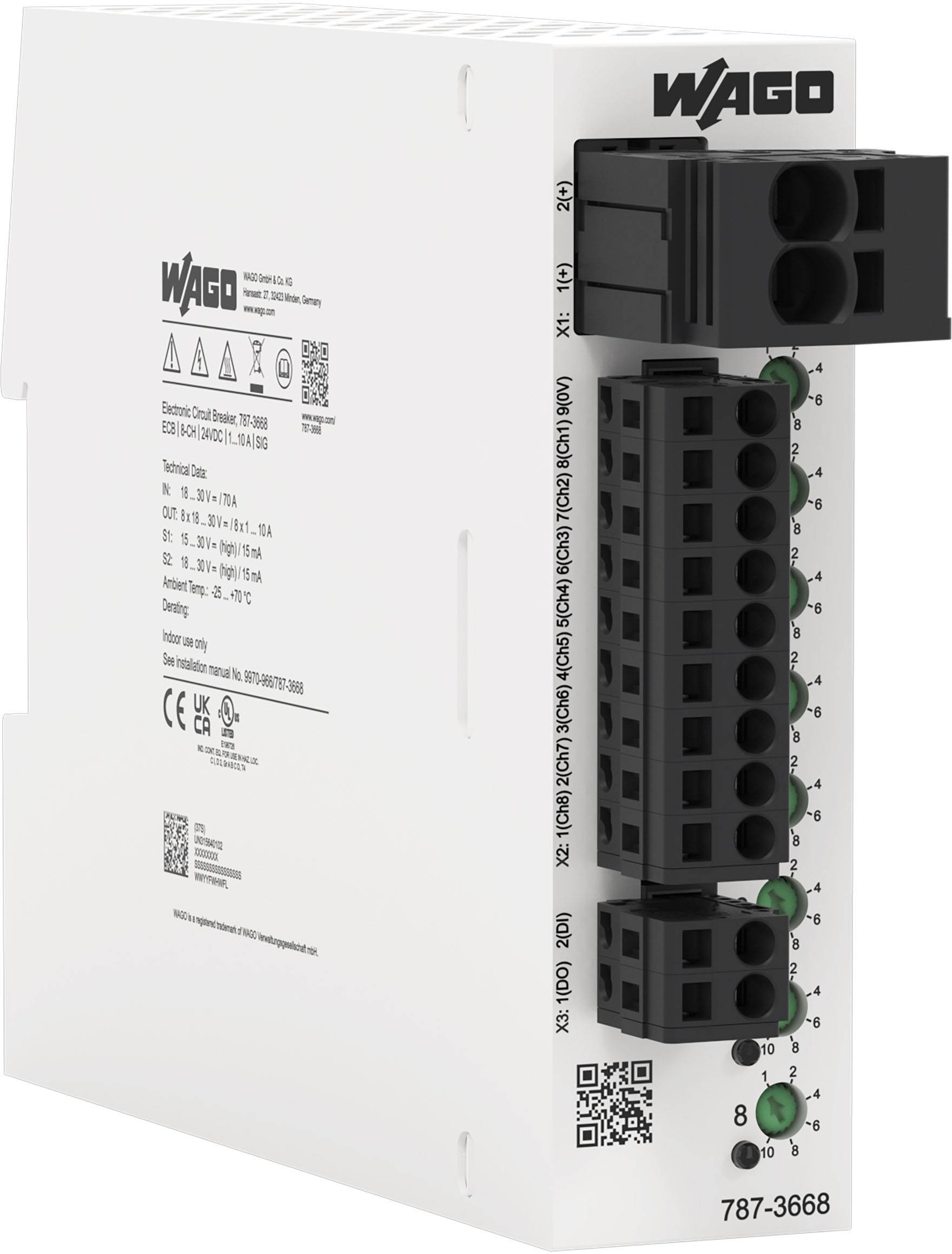 4066966493870 - WAGO 787-3668 Elektronischer Schutzschalter 8-kanalig