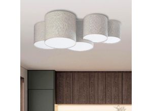 4066989001045 - Famlights - Deckenleuchte Alessia in Braun E27 5-flammig - brown