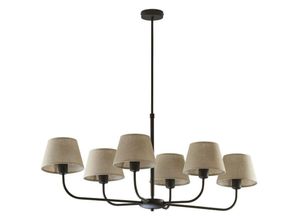 4066989001311 - Pendelleuchte Richard in Braun und Schwarz E27 6-flammig - brown - Famlights