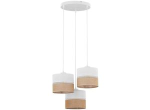 4066989001496 - Famlights - Pendelleuchte Lias in Weiß und Braun E27 3-flammig 470mm - white