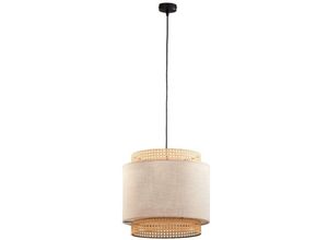 4066989001618 - Pendelleuchte Kate in Beige und Braun E27 380mm - beige - Famlights