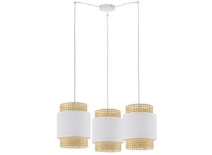 4066989001656 - Pendelleuchte Kate in Weiß und Braun E27 3-flammig 700mm - white