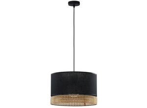 4066989001960 - Pendelleuchte Jay in Schwarz und Braun E27 385mm - black - Famlights