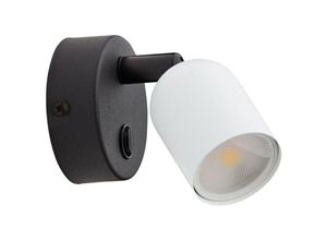 4066989002035 - Wandleuchte Alessio in Weiß und Schwarz GU10 - white - Famlights