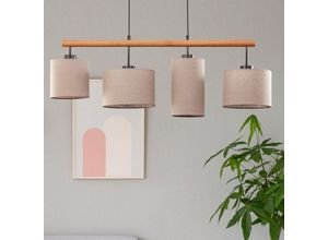 4066989002301 - Pendelleuchte Jana in Beige und Schwarz E27 4-flammig - beige - Famlights