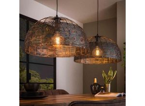 4066989008167 - Pendelleuchte Quirin in Braun-antik E27 2-flammig - brown - Famlights