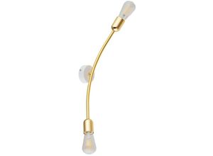 4066989012577 - Wandleuchte Emely in Gold und Weiß E27 2-flammig - yellow - Famlights