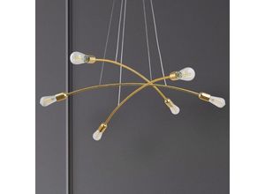 4066989012607 - Pendelleuchte Emely in Gold und Weiß E27 6-flammig - yellow - Famlights