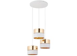 4066989012720 - Pendelleuchte Franz in Weiß und Gold E27 3-flammig - white - Famlights