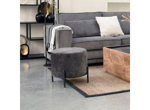 4066989022569 - Hocker Healani in Anthrazit aus Velours 410x460mm - Anthrazit - Ringo-living