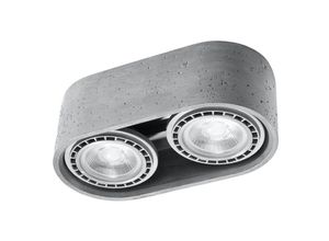 4066989024488 - Famlights - Deckenleuchte Barney in Grau GU10 2-flammig - grey