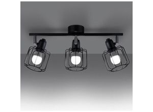 4066989024556 - Famlights - Deckenleuchte Benitio in Schwarz E14 3-flammig - black