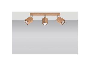 4066989024990 - Famlights - Deckenleuchte Kale in Eiche GU10 3-flammig - brown