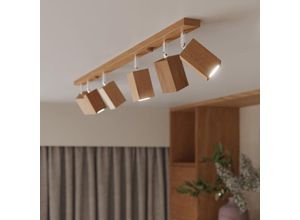 4066989025010 - Famlights - Deckenleuchte Kale in Eiche GU10 6-flammig - brown