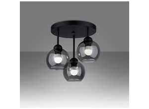 4066989029001 - Pendelleuchte Ali in Schwarz E27 3-flammig rund - black - Famlights