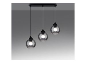 4066989029018 - Pendelleuchte Ali in Schwarz E27 3-flammig linear - black - Famlights