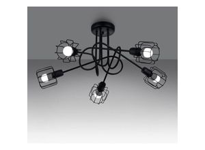 4066989029131 - Famlights - Pendelleuchte Benitio in Schwarz E14 5-flammig - black