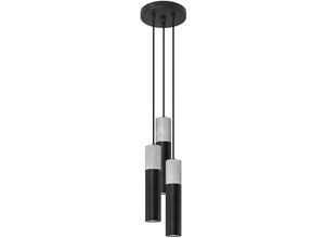 4066989029209 - Famlights - Pendelleuchte Bine in Schwarzgrau und Grau GU10 3-flammig rund - black