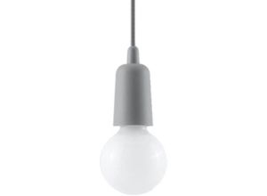 4066989029230 - Pendelleuchte Dani in Grau E27 1-flammig - grey - Famlights