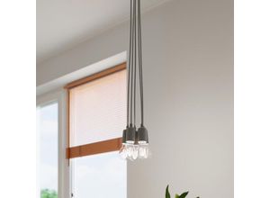 4066989029292 - Pendelleuchte Dani in Grau E27 3-flammig - grey - Famlights