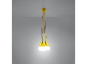 4066989029384 - Pendelleuchte Dani in Gelb E27 5-flammig - yellow - Famlights