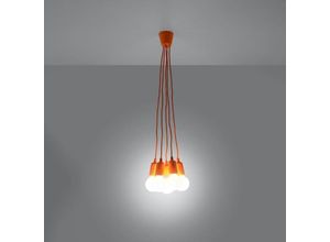 4066989029414 - Pendelleuchte Dani in Orange E27 5-flammig - orange - Famlights